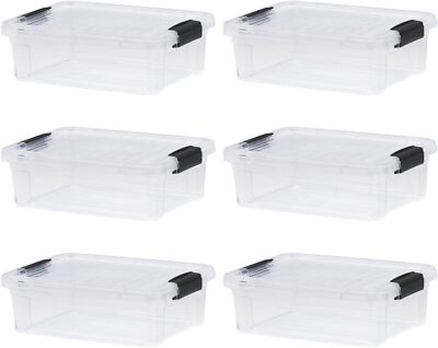 Superio Clear Storage Bins with Lids, 6 Pack- Plastic Storage Boxes - 4.5 Quart