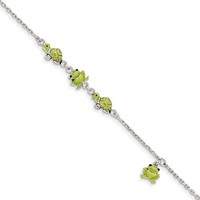Sterling Silver Enamel Turtle And Frog 6in Bracelet on sale Sterling Silver Enamel Turtle And Frog 6in Bracelet on sale