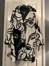 Dl2 Dawn Levy 2 Faces Vegan Sketch Print Coat Size Xs Donny Brook Gigi Rihanna