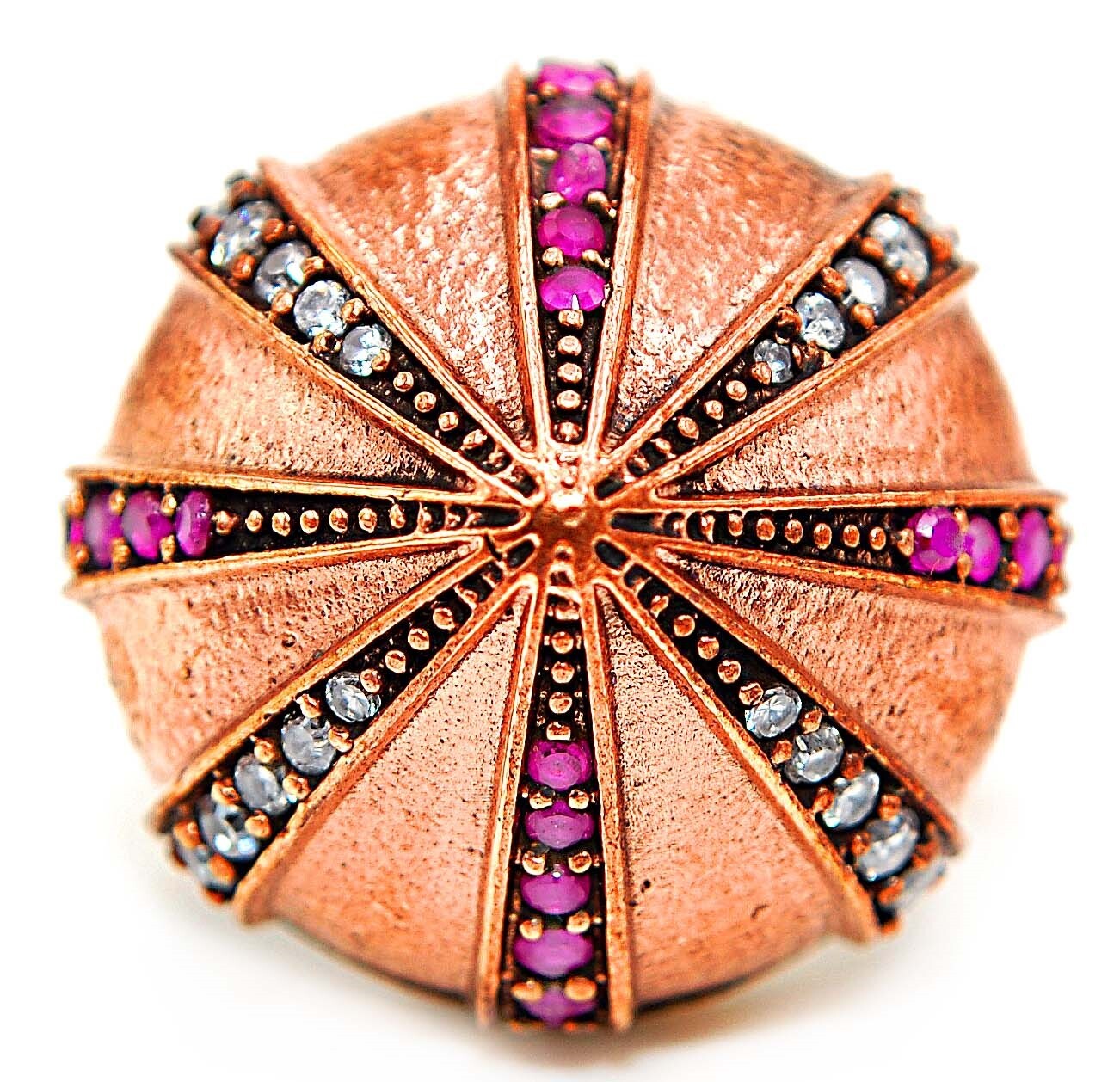 Vintage Ottoman Style 2CT Ruby Topaz 925 Silver Ring Size 6 H3-7  