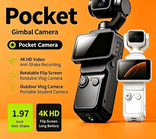 Lenovo 4K Handheld Action Camera Rotating Screen Stabilisation Wi-Fi Video UK