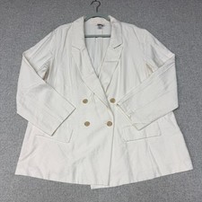 A New Day  Double Breasted Blazer  XXL  Cream  Rayon Blend Flap Pockets 2398