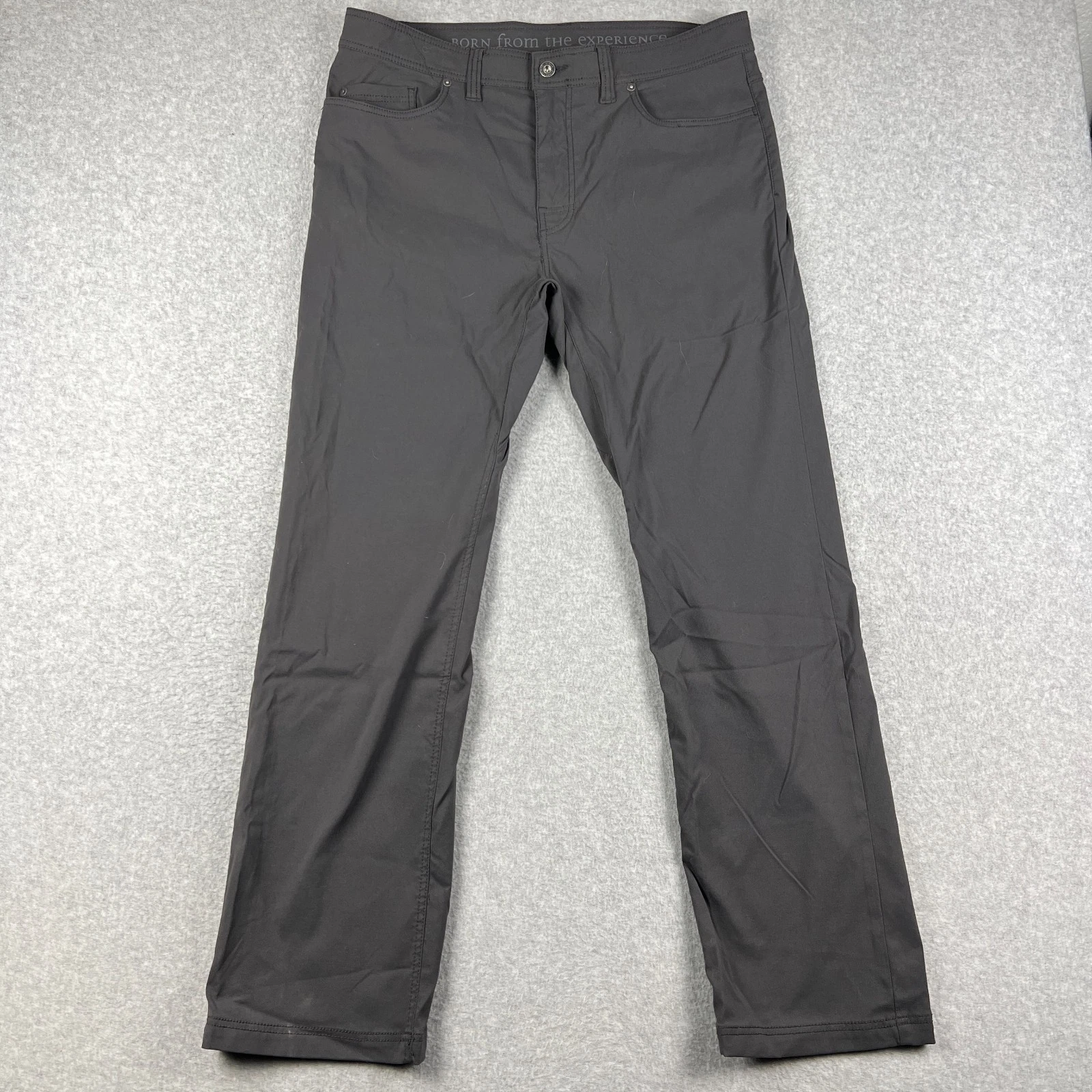 Prana Brion II Slim Hiking Pants Stretch 36x32 Mens Grey Trail Outdoors Fishing