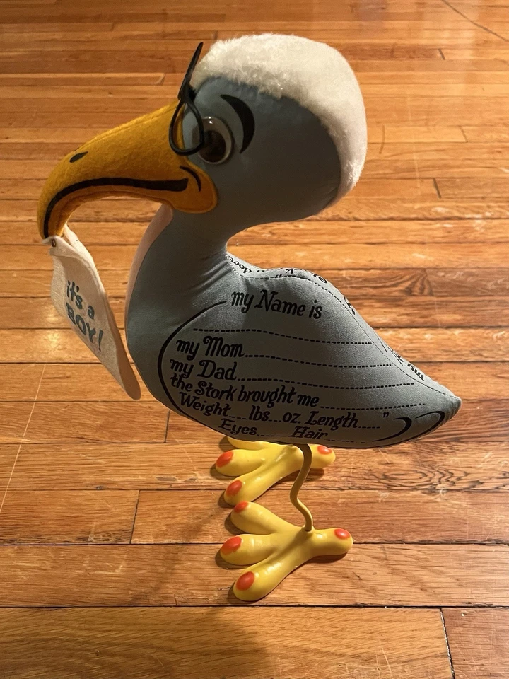 VINTAGE Colegial Personalidade Pet Cegonha Chá de Bebê Informações Menino ou Menina MCM 60s - Imagem 4 de 4