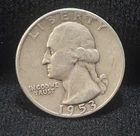 1953 S Washington Silver Quarter US 90% Silver