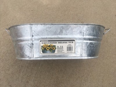 Brinkmann Galvanized Oblong Tub 3.75 Gallons 19 Inch, Ideal For Growing Plants