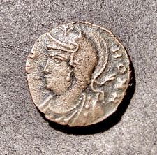 CONSTANTINE Celebrates ROMA w/ Roman Legions, 13-14mm RARE Imperial Roman Coin