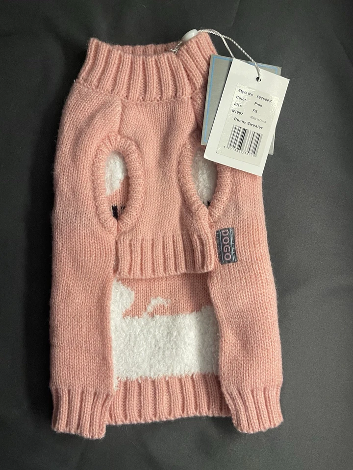 Pink Bunny Sweater Brand New With Tags Size Extra small For Small Dog - Image 3 of 4