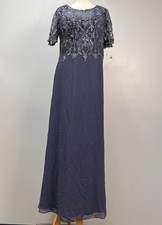 JJ's House Stormy Scoop Lace Chiffon Floor Length Formal Dress Sz 16 256347