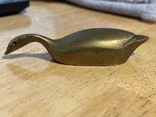 Miniature Brass Goose /swan? Collectible Vintage MCM Era