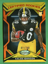 KALEB JOHNSON 2025 CERTIFIED FOOTBALL CERTIFIED ROOKIES /149 PITTSBURGH STEELERS