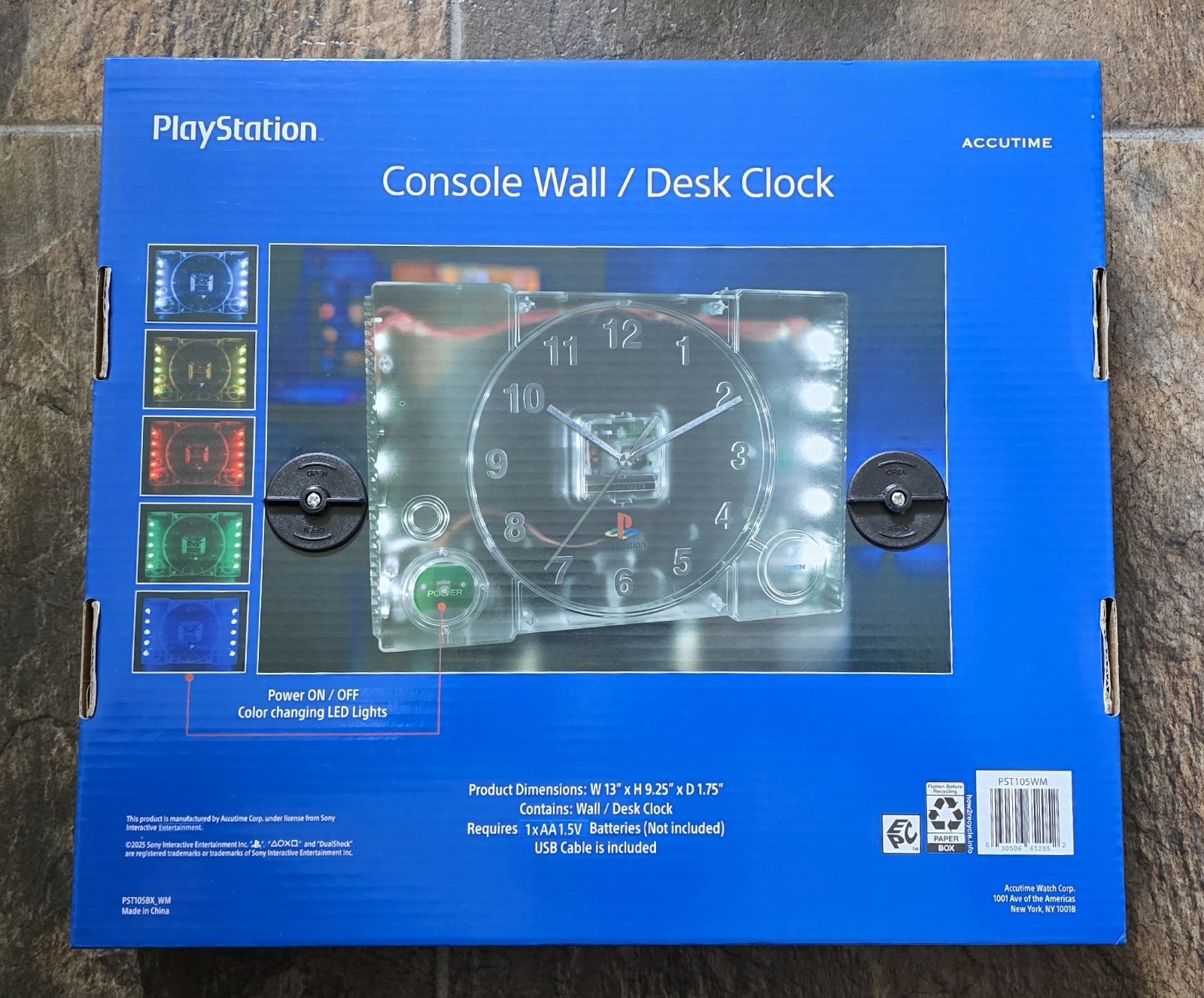 PlayStation PS1 Console Desktop or Wall Mount Clock With LED Lights