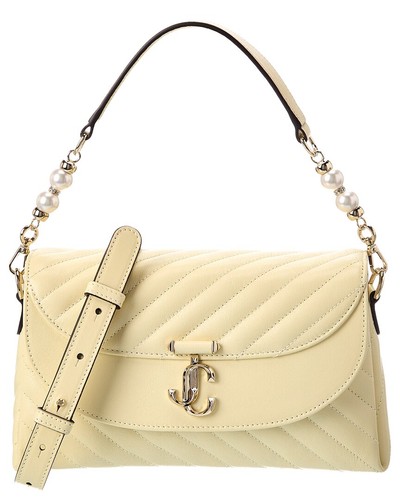 Jimmy Choo Avn Curve Top Handle Leather Shoulder Bag Women's Yellow
