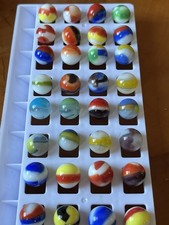 Vintage Vitro Agate/Marble King Mixed Variety Lot Of 32 Marbles NM-Mint