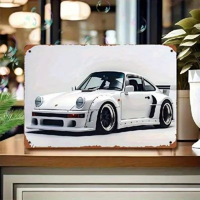 Blechschild Porsche 911 Turbo Rennsport Design Nostalgie Metallschild TEL4115