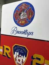 FDNY RESCUE 2 Brooklyn REFLECTIVE Vinyl Sign W/ Logo