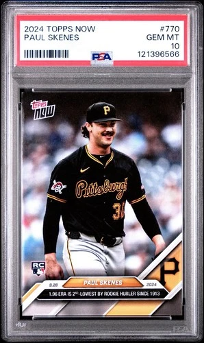2024 Topps Now Paul Skenes #770 Lowest ERA Rookie Card PSA 10 💎GEM MINT 💎