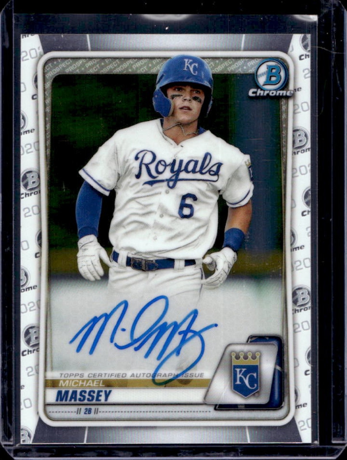 2020 Bowman Chrome Michael Massey Prospect Auto #CPA-MM Royals