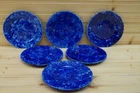 Tiffany Stangl Blue Caughley (6) Bread & Butter Plates, 6 1/8"  (G32)