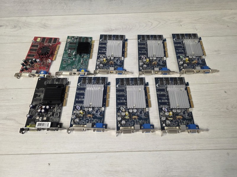 Job lot of 9 x Vintage Graphics Cards UNTESTED