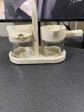 Gemco Corning Ware Corelle Forever Yours Cream Sugar Caddy W/Lids - NO Spoon