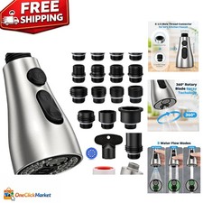 Versatile Kitchen Faucet Spray Head with 3 Modes 17 Adapters for Seamless Fit