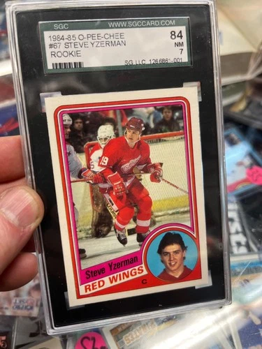 1984-85 Steve Yzerman OPC Rookie Card #67 O-Pee-Chee rc NM 7