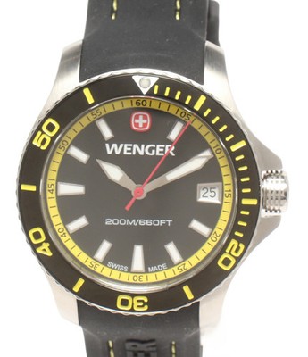 Men's Wenger Sea Force 200m Swiss Mens Black & Blue Dive Watch