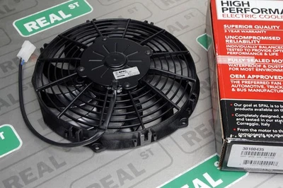 SPAL 10" Inch Low Profile Puller 12V Electric Cooling Fan Curved Blades 802 CFM - Image 1 of 4