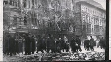 1956 Press Photo People walk during transportation strike in Budapest, Hungary