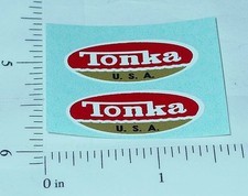 Pair 1970-73 Tonka Oval Logo Stickers TK-001E