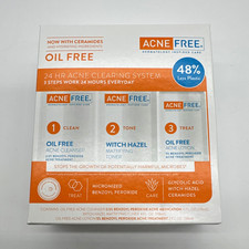 AcneFree 24 HR Acne Clearing System 3-Step Set Oil-Free BPO Exp 02/2027