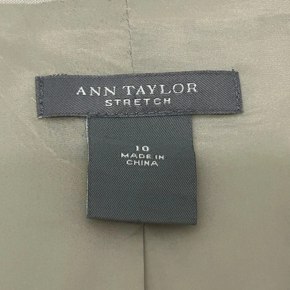 Chaqueta Blazer Ann Taylor Mujer 10 Marfil Elastizada Mezcla Lana Forrada Dos Botones Foto 4 de 4