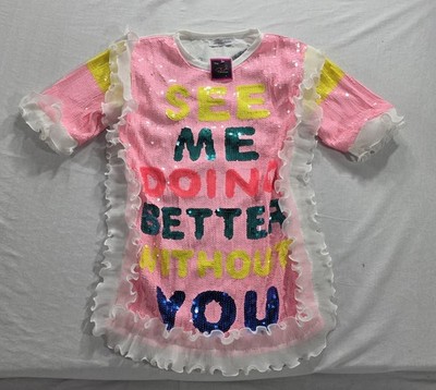 Fancy Dream Better Without You Sequin Shirt Dress Women's One Size