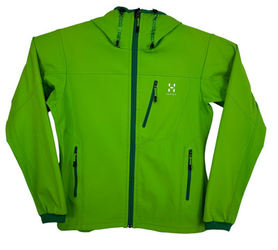 Haglöfs Kapuzenjacke Damen Large Grün Outdoor Full Zip Taschen Wandern Stretch