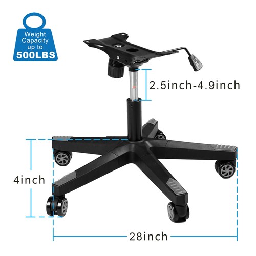 28 inch Nylon Gaming Chair Base Replacement with Bottom Plate Stand Cylinder,... - Picture 4 of 6