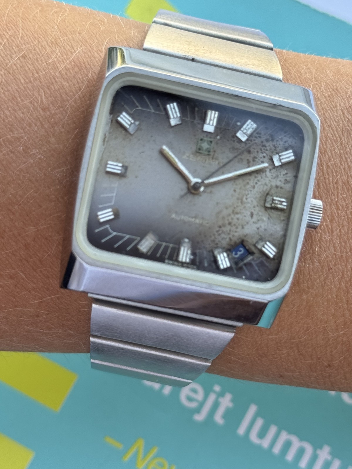 Zenith Surf Square Watch Automatic Date 2572 PC M… - image 2