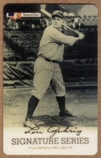 5m Lou Gehrig: Batting Stance W/ Baseball Bat: Signature Series TEST Phone Card