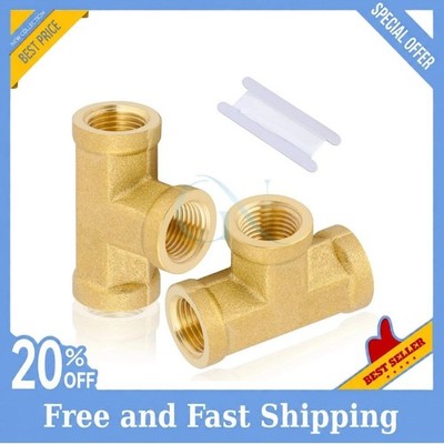 2pcs 1/8'' Brass Tee Fittings 1/8'' NPT Female Pipe to 1/8'' NPT Female Pipe to ...