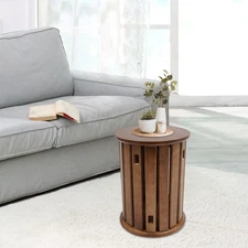 4-in-1 Round Stacking Stools Multifunctional Wooden Stackable Stools 36*47cm