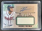 2014 Triple Threads Freddie Freeman Unity Auto Jumbo Jersey Emerald #/50