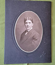 Vintage 1903 Photograph Cabinet Card Man Center Parted Hair Boyd Studio Seattle