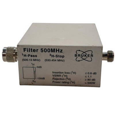 Bruker Z13794/0001 RF Filter 500 MHz 1H Pass 3H Stop 500W NMR Spectrometer
