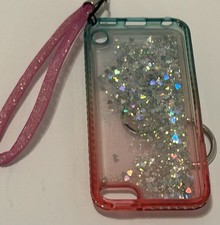 For iPod Touch 5th 6th 7th Case Liquid Glitter Ring Holder  Lanyard Pink  Aqua