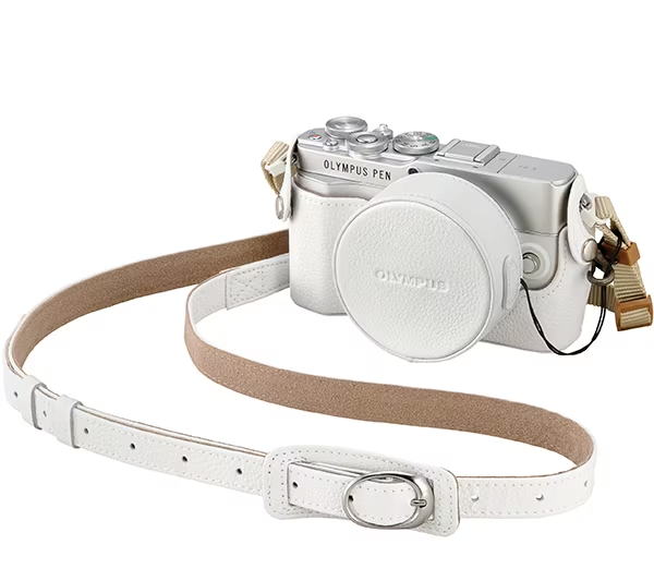 オリンパス OLYMPUS PEN W ストラップ・キャップ付き #333 OLYMPUS CS-54B WHT [Leather body jacket white for OLYMPUS PEN E-P7