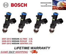 Genuine Set Of 4 BOSCH 2007-2013 NISSAN Altima 2.5L Fuel Injectors #0280158130