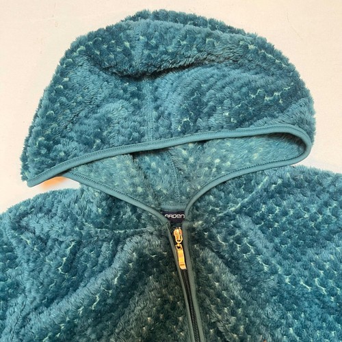 Arden B Hooded Jacket XL. Teal Chenile Polyester Full Zip - Picture 5 of 7