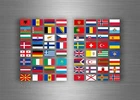 Set 64x sticker european europe flag scrapbooking country collection stamp 5cm