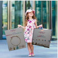 Charm Bracelet and Earring set for Little Girls 5 charms and 6 pairs of earrings