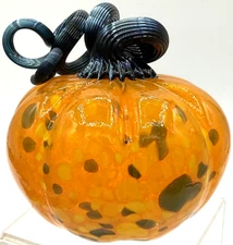 State of the Arts Gallery Blown Glass Pumpkin Harvest Halloween Thanksgiving